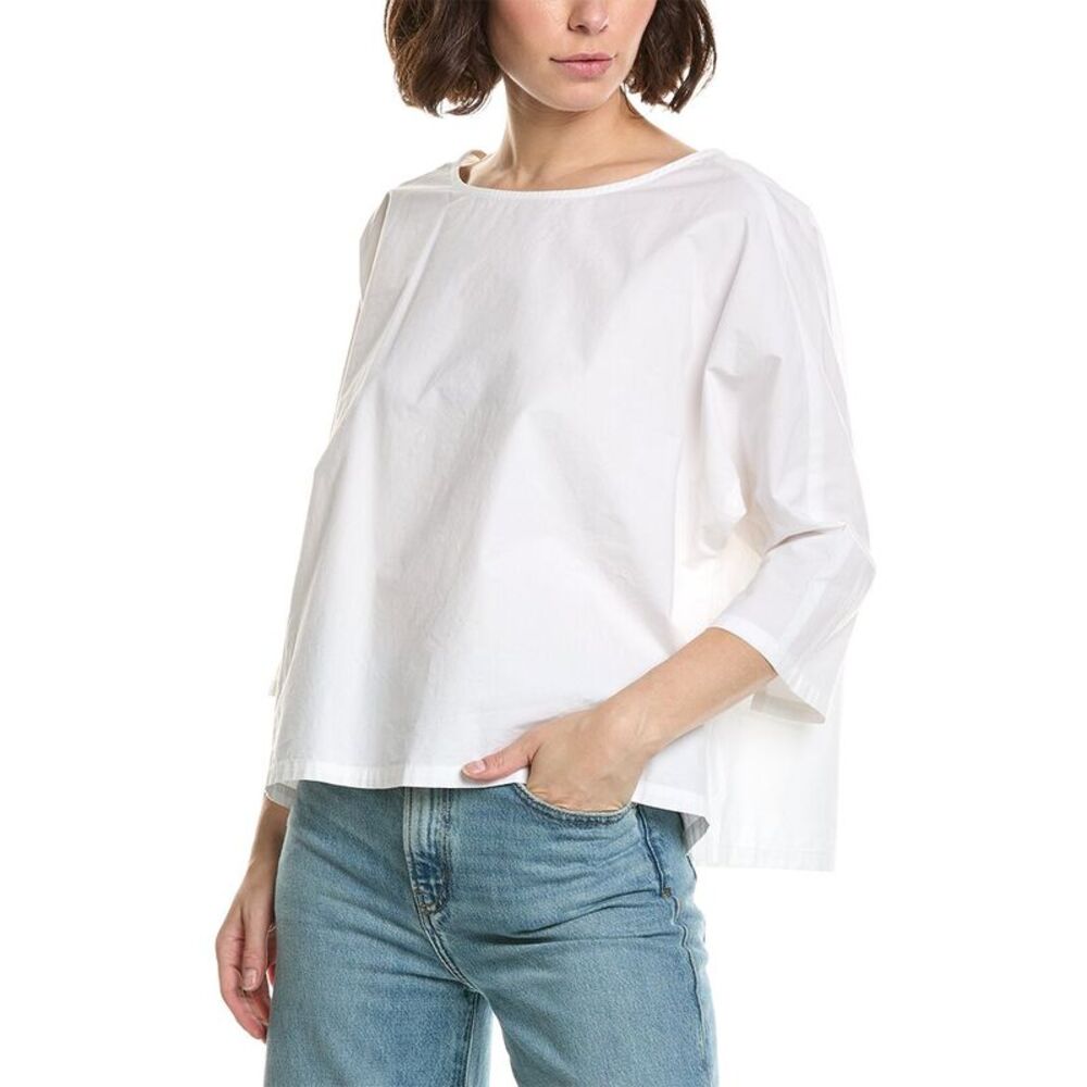 Gretchen Scott Womens Aphrodite Cold Wool & Silk-Blend Top, White